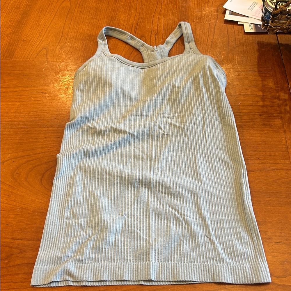Lululemon Ebb To Street Racerback Tank blue cast size 6 - Picture 3 of 5